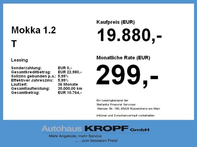 Opel Mokka 1.2 T Fin. ab 2,99% Kima,Rückfahrkamera