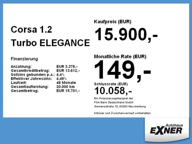 Opel Corsa 1.2 Turbo Elegance Turbo