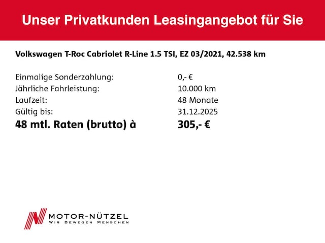 Volkswagen T-Roc 1.5 TSI Cabriolet R-Line