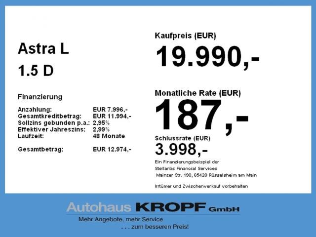 Opel Astra 1.5 CDTI 1.5 Turbo Elegance