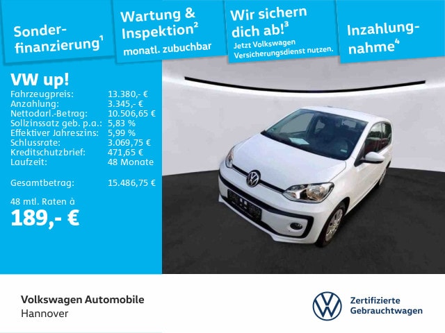 Volkswagen up! up! 1.0 Kamera SHZ PDC GRA Klima