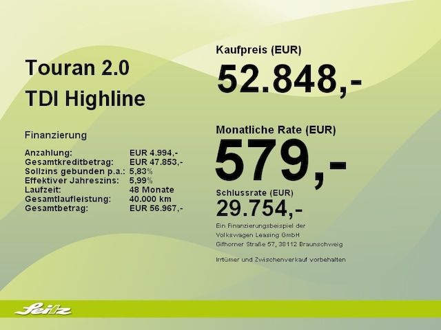 Volkswagen Touran 2.0 TDI *7-SITZER*AHK*PANO*