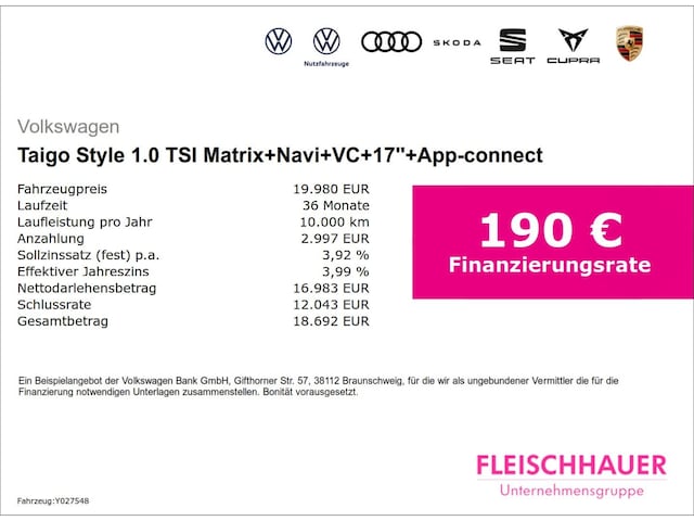 Volkswagen Taigo 1.0 TSI Style