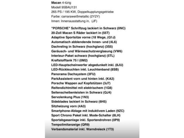 Porsche Macan Macan, Panoramadach, SAGA, Sport-Chrono
