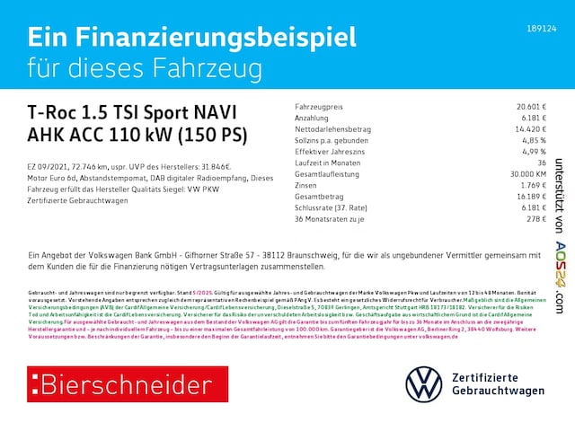 Volkswagen T-Roc 1.5 TSI Sport