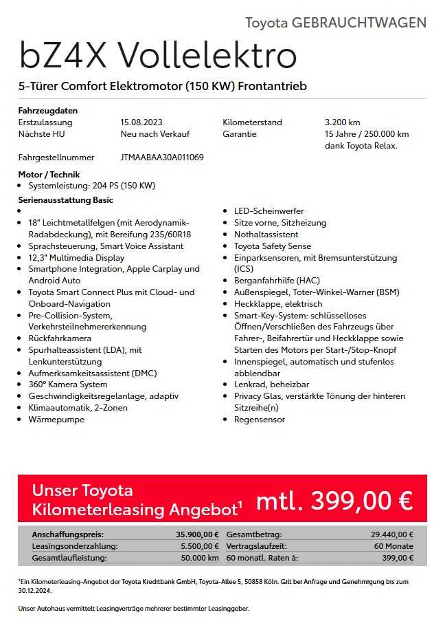 Toyota bZ4X 5-deurs Basis Comfort