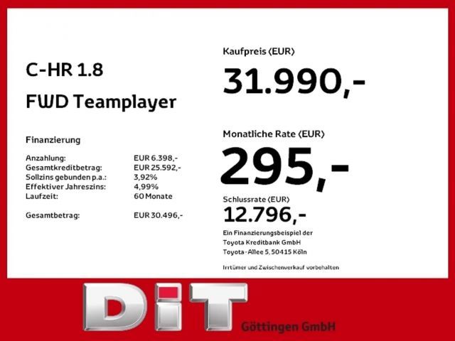 Toyota C-HR Voorwielaandrijving