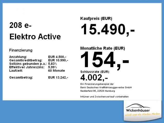 Peugeot E-208 Active Pack