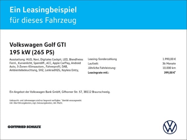 Volkswagen Golf 2.0 TSI DSG GTI IQ.Drive Style