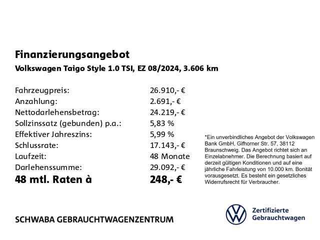 Volkswagen Taigo DSG Style