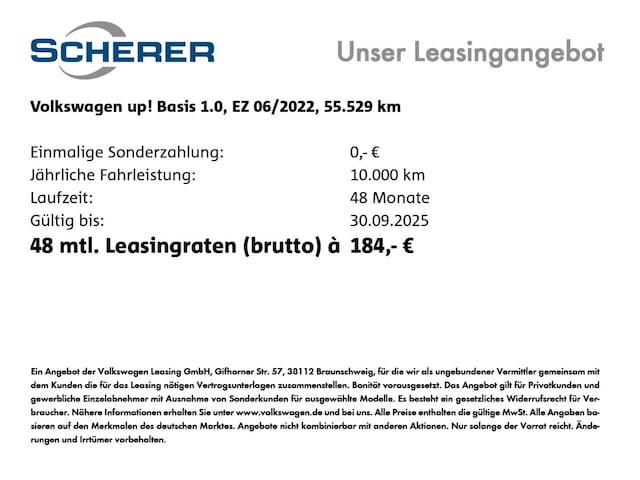 Volkswagen up! up! up! 1.0 48 kW 5-Gang
