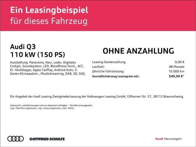 Audi Q3 SUV TFSI Pano Leder Techplus ACC experience neues