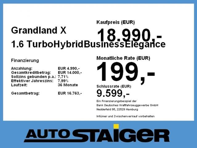 Opel Grandland X 1.6 TurboHybridBusinessElegance Leder