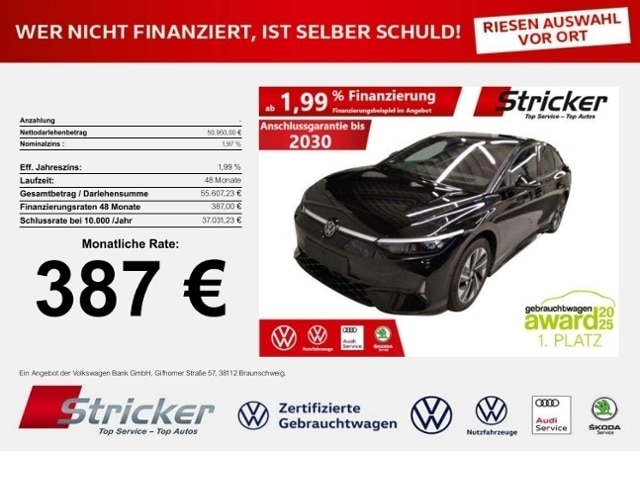 Volkswagen ID.7 250/86 387,-ohne Anzahlung Pano AHK H&K
