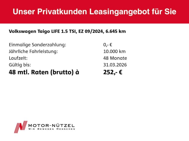 Volkswagen Taigo 1.5 TSI DSG Life