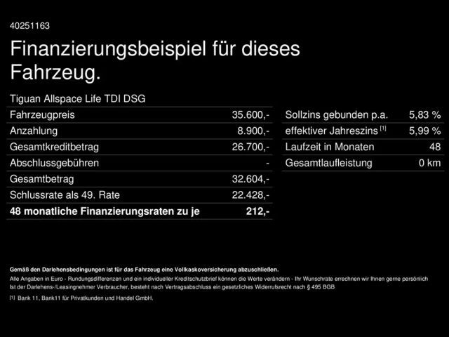 Volkswagen Tiguan Allspace DSG Life