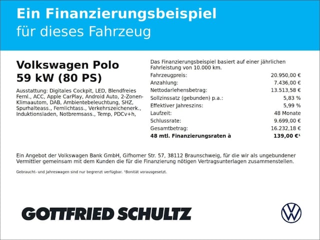 Volkswagen Polo Goal 1.0 LED Sitzheizung Parkpilot ACC