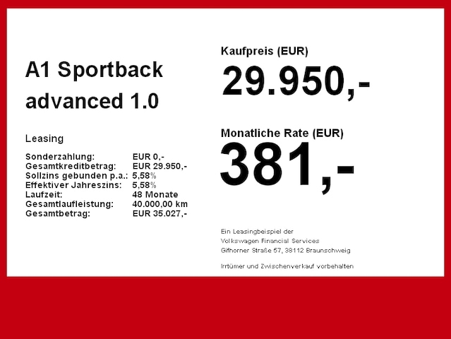 Audi A1 30 TFSI S-Tronic Sportback