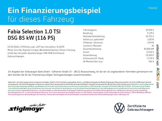 Skoda Fabia 1.0 TSI Selection