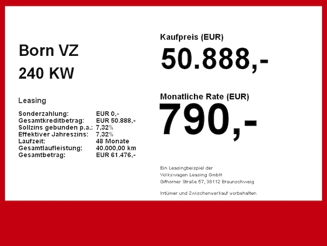 Cupra Born 240 KW 79 kWh ACC Navi KlimaA PDC Pano