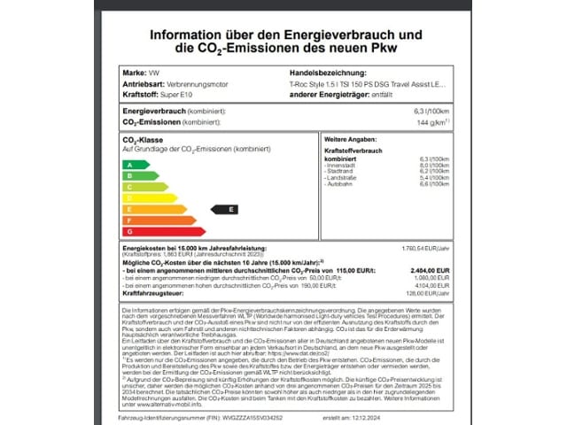 Volkswagen T-Roc 1.5 TSI DSG