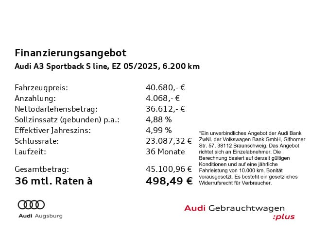 Audi A3 35 TDI S-Line S-Tronic Sportback