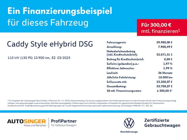 Volkswagen Caddy DSG Style eHybrid