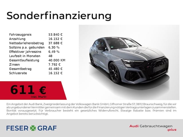 Audi RS3 Quattro S-Tronic Sportback