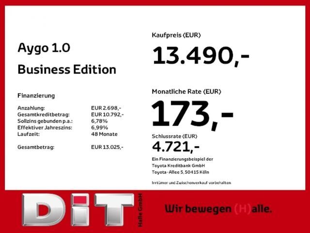 Toyota Aygo 1.0 VVT-i Business Hatchback