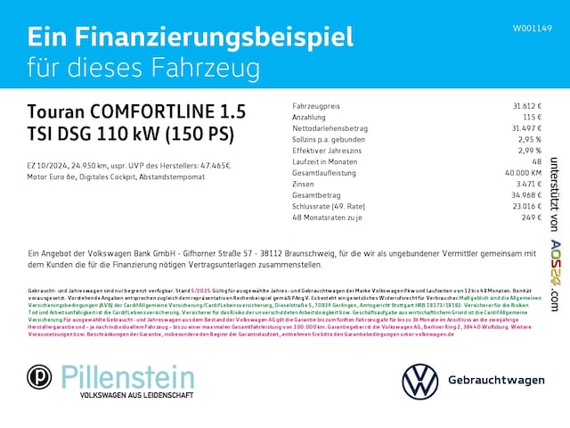 Volkswagen Touran 1.5 TSI Comfortline DSG