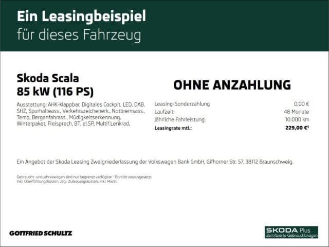 Skoda Scala SCALA Essence TSI DSG AHK Winter-Paket Fahrassiste