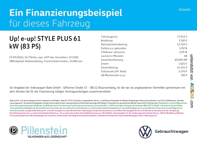 Volkswagen e-up! Plus Style