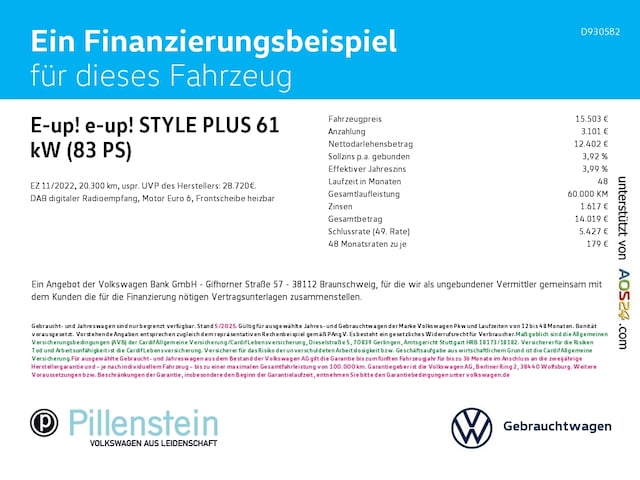 Volkswagen e-up! Plus Style
