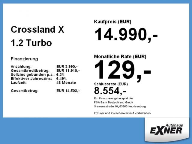 Opel Crossland X 1.2 Turbo Turbo