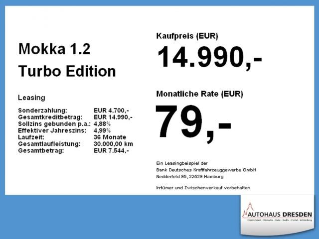 Opel Mokka 1.2 Turbo Edition Turbo