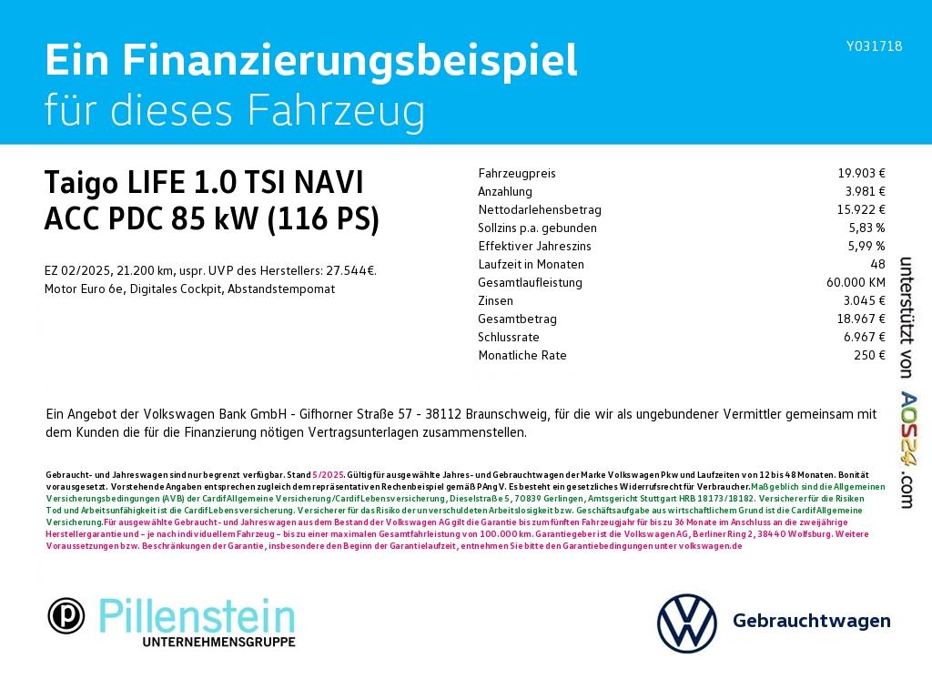 Volkswagen Taigo 1.0 TSI IQ.Drive Life