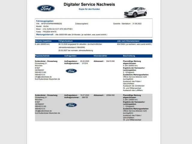 Ford Kuga Plug in Hybrid Titanium