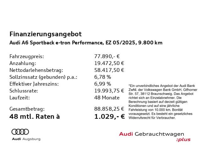 Audi A6 e-tron Performance Sportback