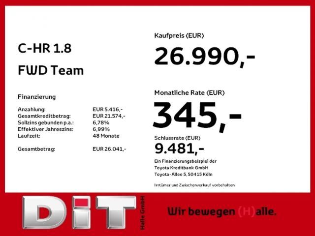 Toyota C-HR Team D Voorwielaandrijving