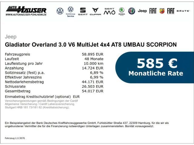 Jeep Gladiator 4x4 Overland