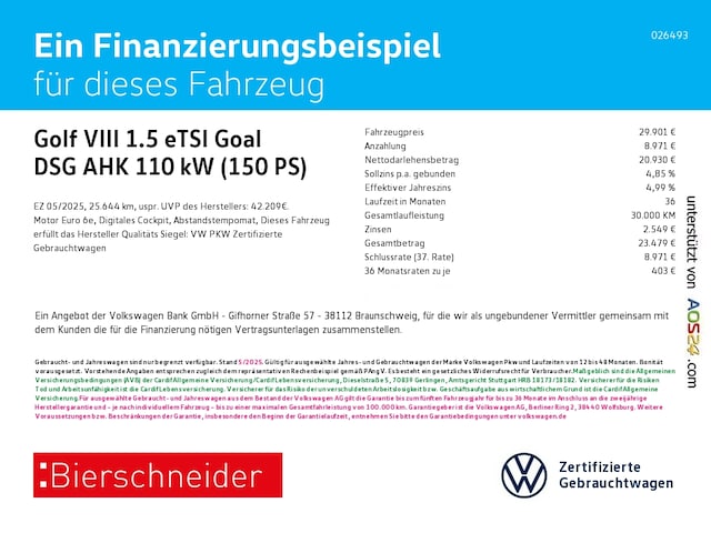 Volkswagen Golf 1.5 eTSI DSG Golf VIII