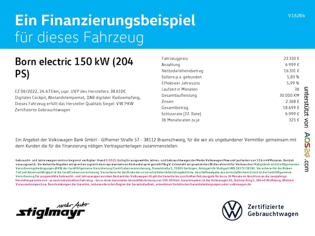 Cupra Born Born electric 62-kWh+ACC+KAMERA+LED+NAVI+SITZHZG