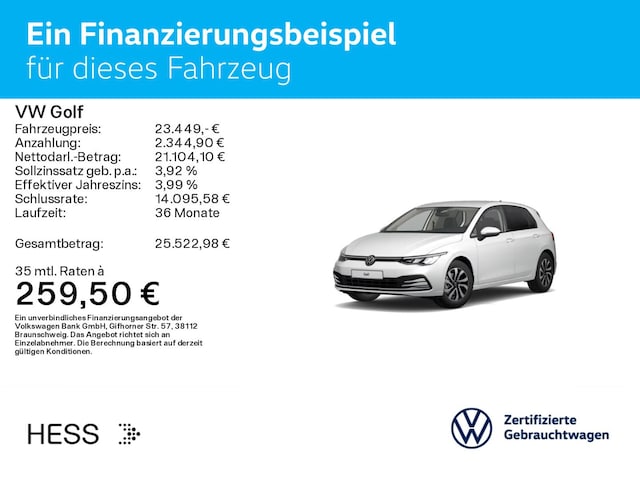 Volkswagen Golf 1.5 eTSI DSG Golf VIII