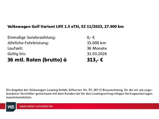 Volkswagen Golf 1.5 eTSI DSG Life Variant
