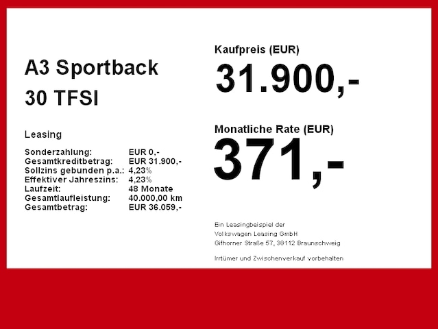 Audi A3 30 TFSI S-Tronic Sportback