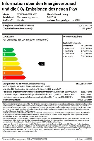 Volkswagen T-Cross 1.0 l TSI OPF DSG MATRIX LED+NAVI+KLIMAAUT+SITZHZG+PDC+DIGI PRO+MULT ALU