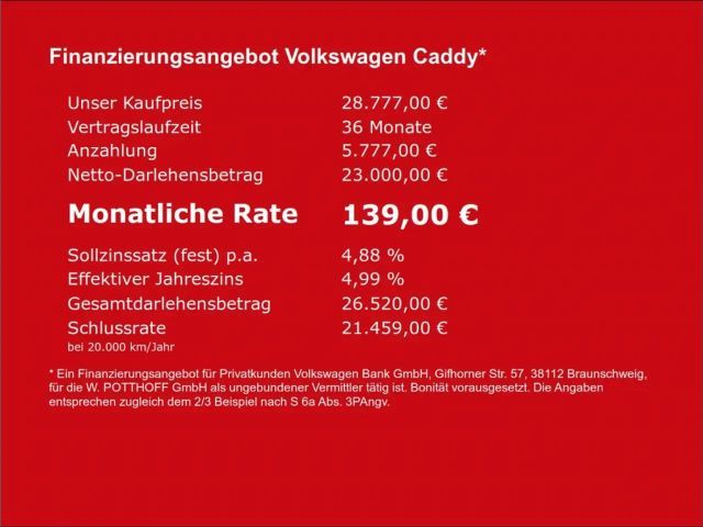 Volkswagen Caddy 2.0 TDI Combi