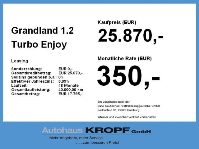 Opel Grandland X 1.2 Turbo Enjoy Turbo