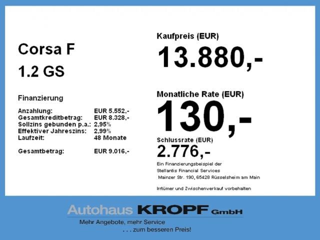 Opel Corsa F 1.2 Fin. ab 2,99% LM+PDC+SpurH