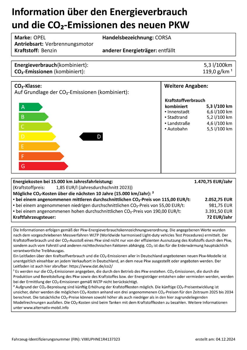 Opel Corsa 1.2 Turbo GS-Line Grand Sport business+